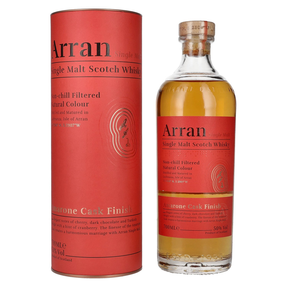 Arran Single Malt Scotch AMARONE CASK FINISH 50% Vol. 0,7l in gift box