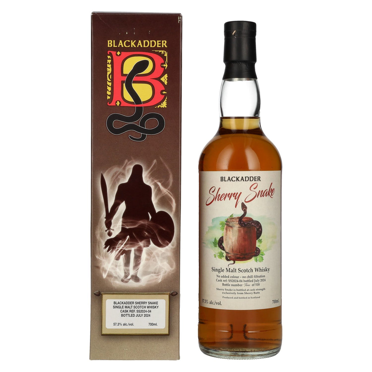Blackadder SHERRY SNAKE Single Malt Scotch Whisky 57,3% Vol. 0,7l in geschenkverpakking