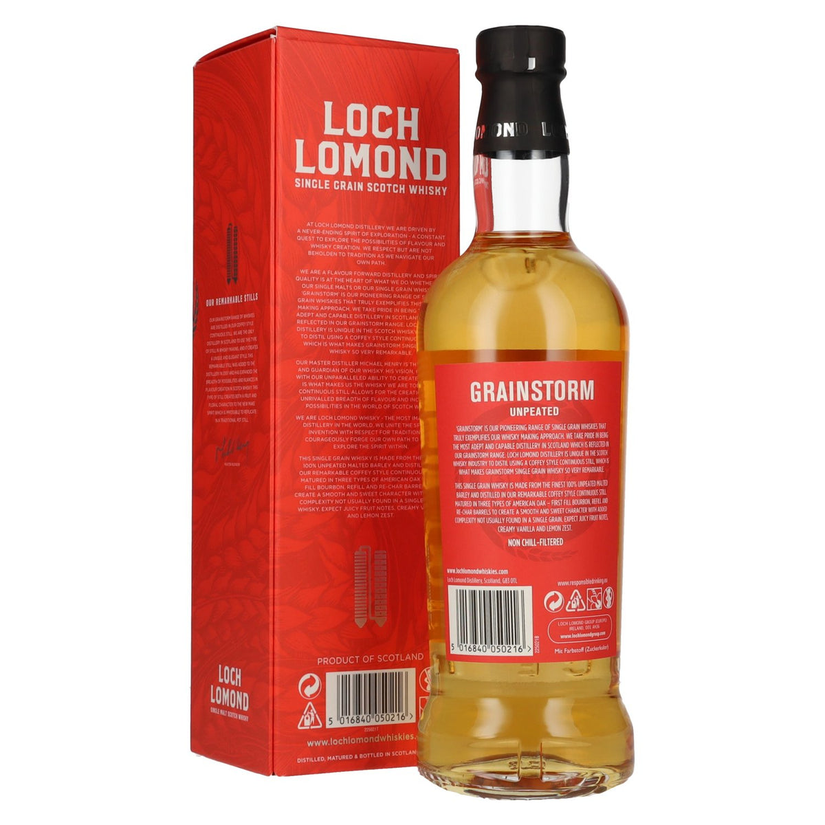 Loch Lomond SINGLE GRAIN Grainstorm Unpeated Scotch Whisky 46% Vol. 0,7l in Geschenkbox