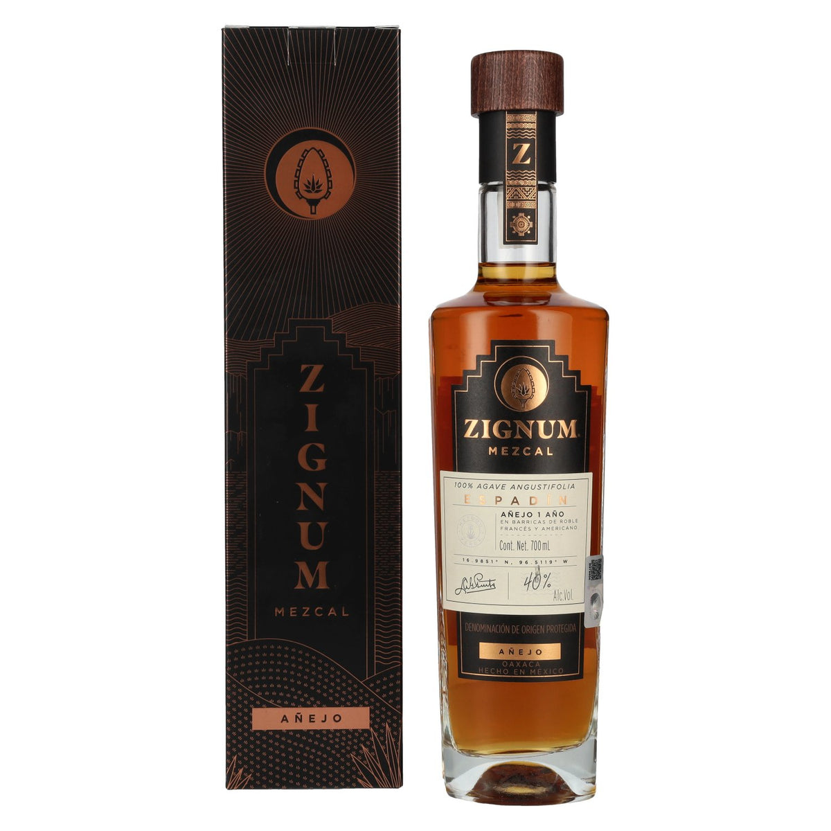 Zignum Mezcal Añejo 100% Agave Espadín 40% Vol. 0,7l in Geschenkbox