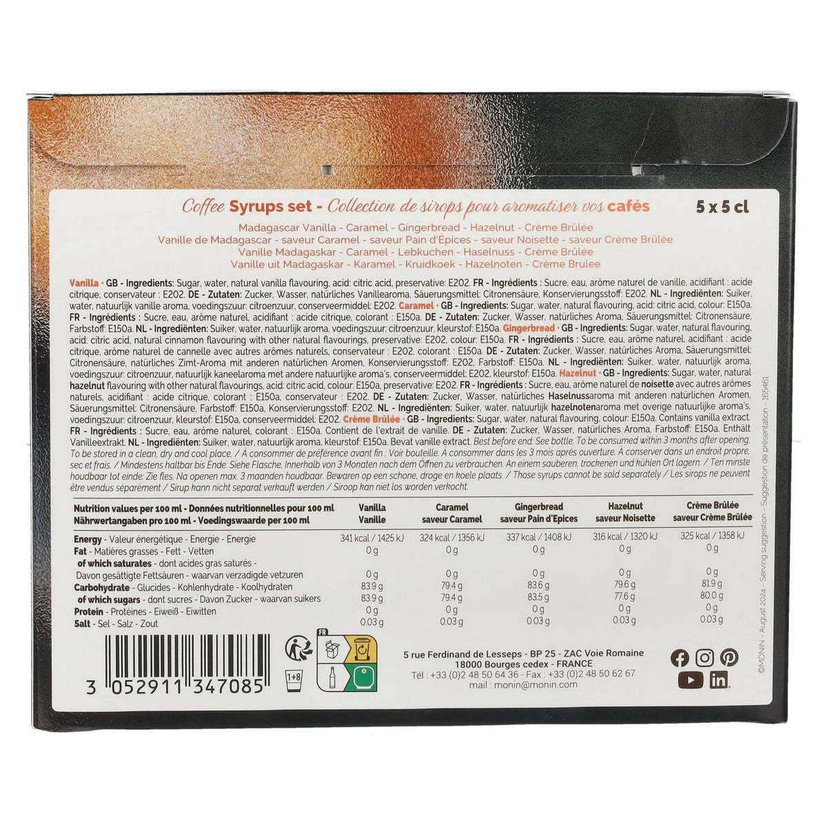 Le Sirop de Monin COFFEE SYRUPS SET 5 x 0,05 l
