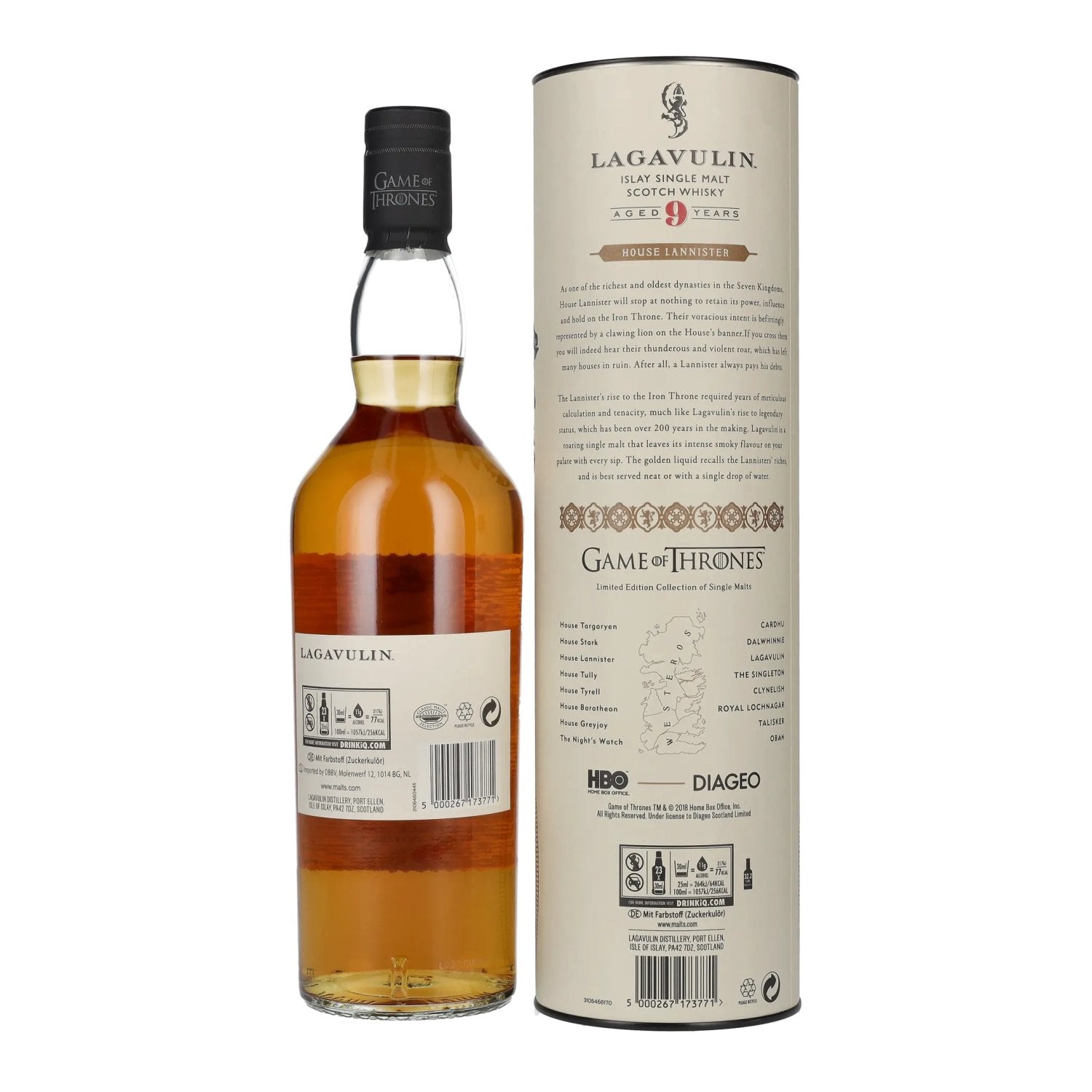 Lagavulin 9 Years Old GAME OF THRONES House Lannister Single Malt Collection 46% Vol. 0,7l en coffret cadeau