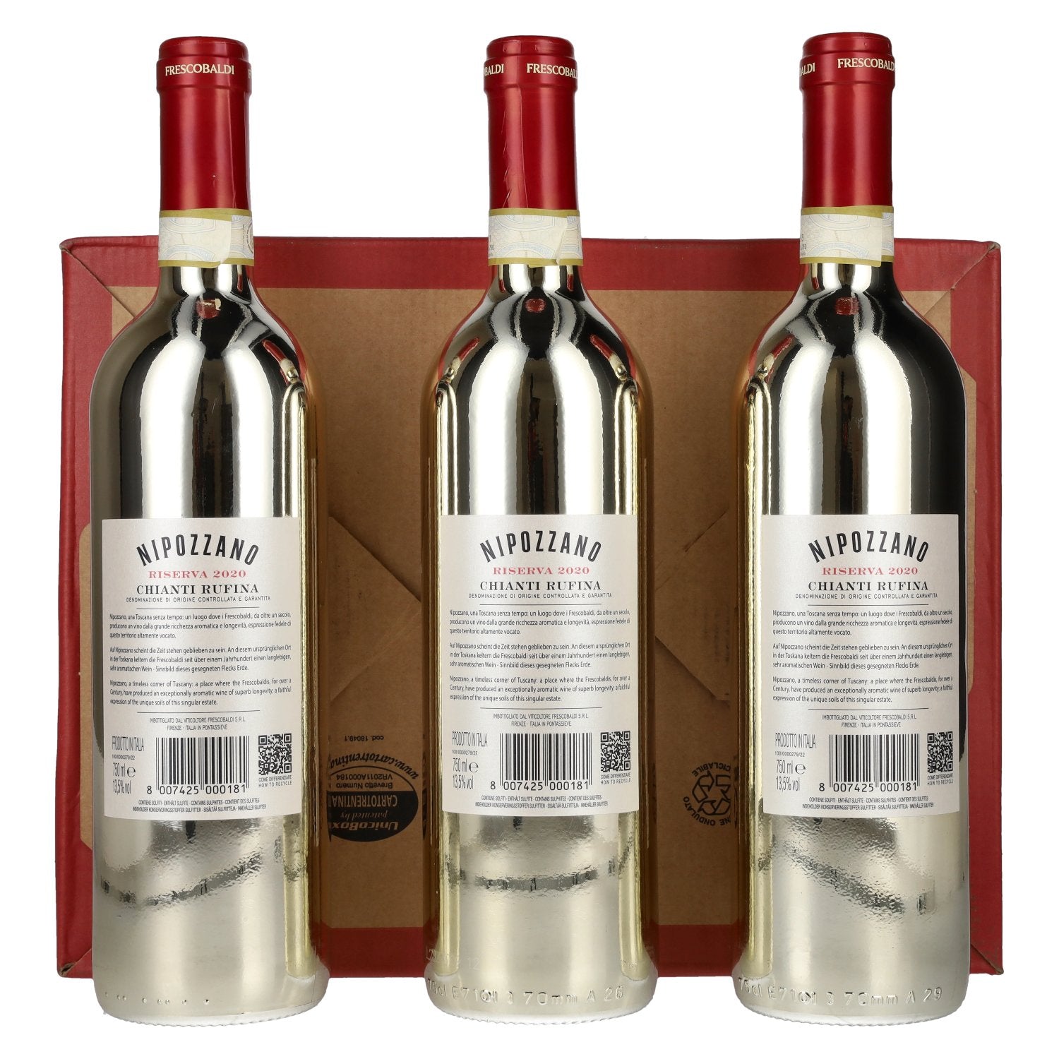 Frescobaldi NIPOZZANO Chianti Rúfina Riserva GOLD EDITION DOCG 2020 13,5% vol. 3x0,75l in geschenkverpakking