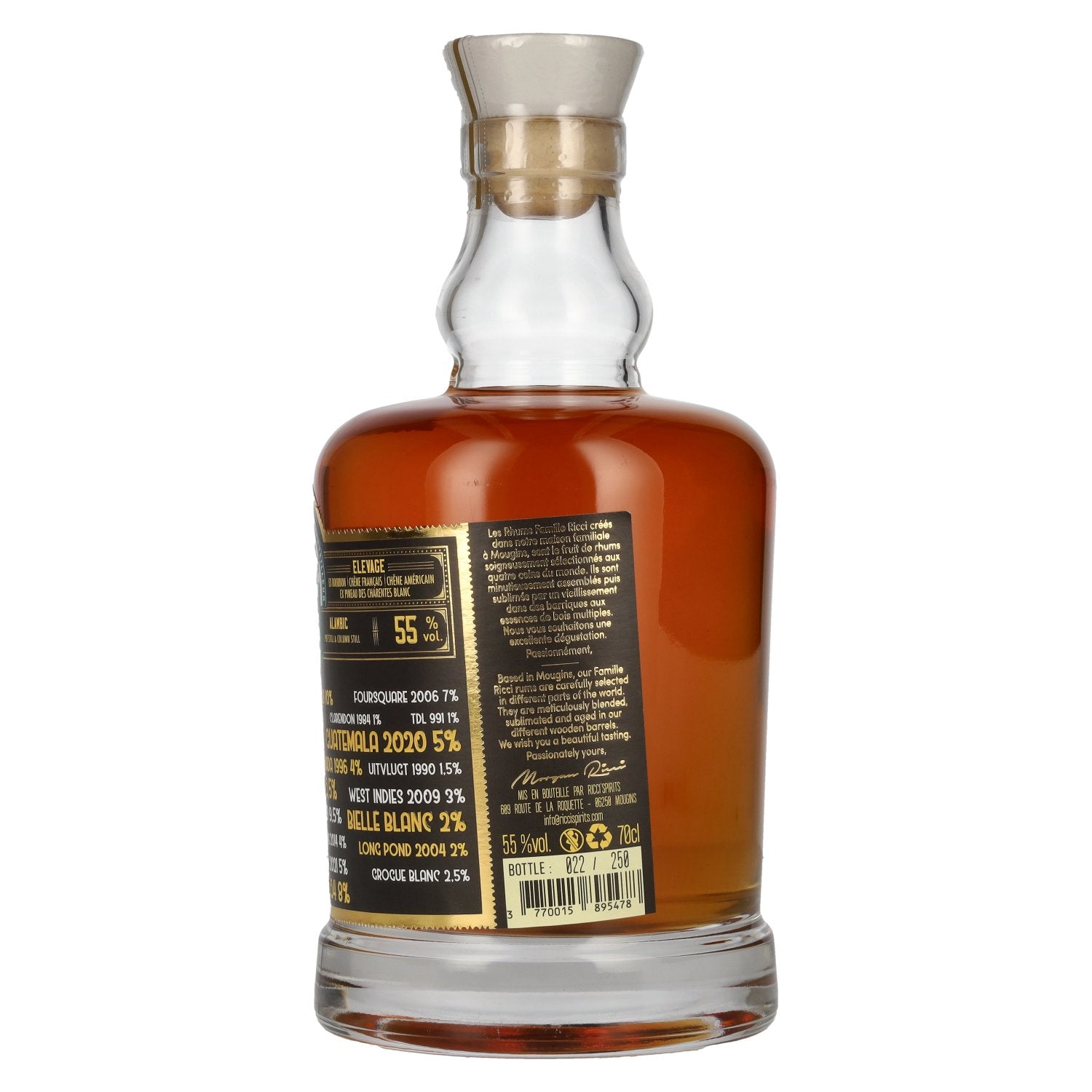 Famille Ricci Quintessence Zeldzame Mix Rhum 2024 55% Vol. 0,7l
