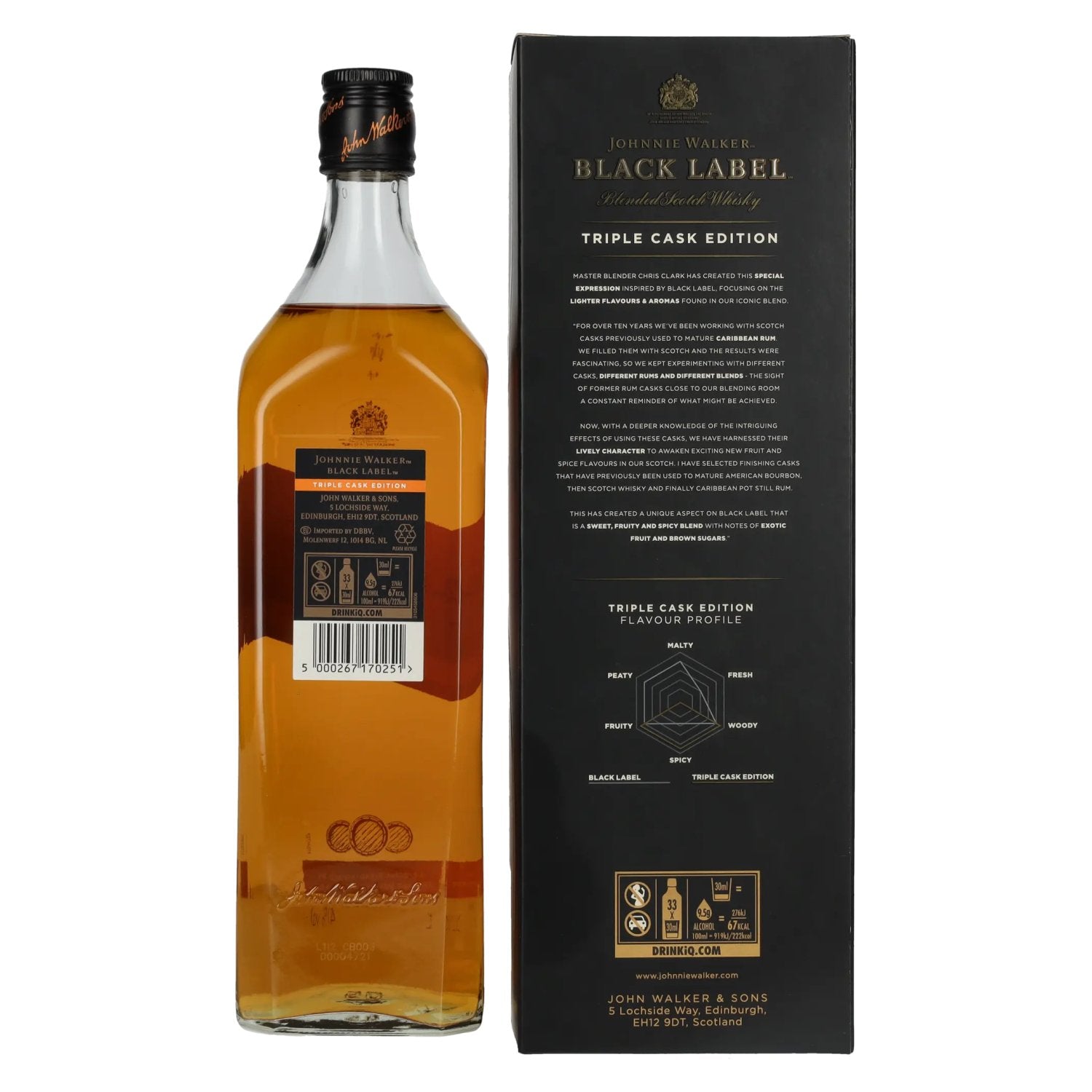 Johnnie Walker BLACK LABEL Blended Scotch Whisky TRIPLE CASK EDITION 40% Vol. 1l in gift box