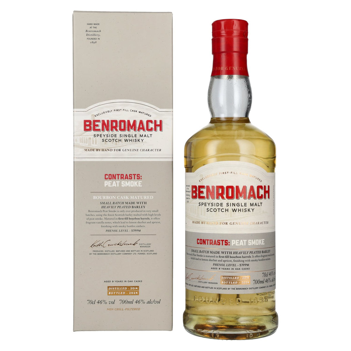 Benromach PEAT SMOKE Speyside Single Malt 2014 46% Vol. 0,7l in Geschenkbox