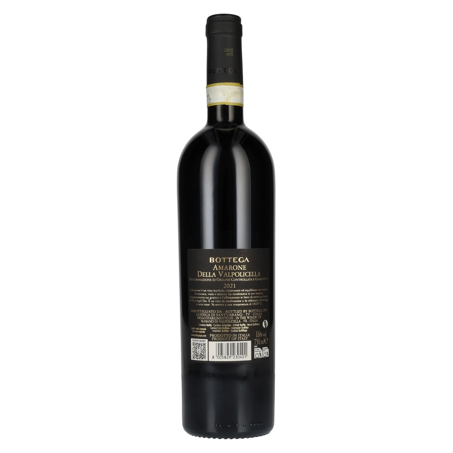 Bottega AMARONE della Valpolicella DOCG 2021 16% Vol. 0,75l