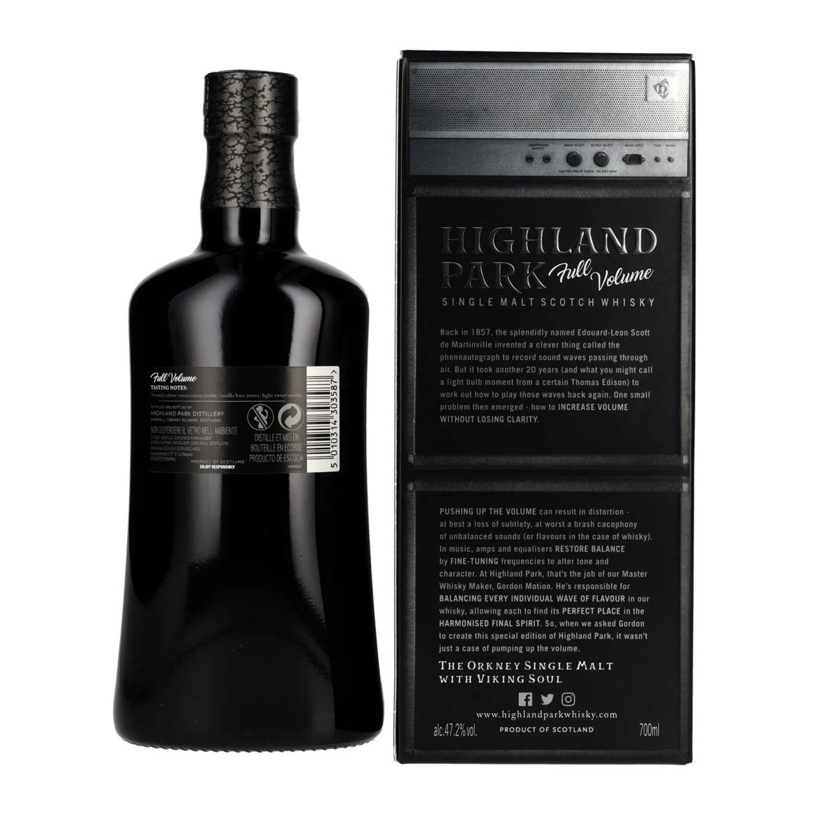 Highland Park FULL VOLUME 1999/2017, whisky single malt écossais, 47,2 % vol., 0,7 l, dans un coffret cadeau