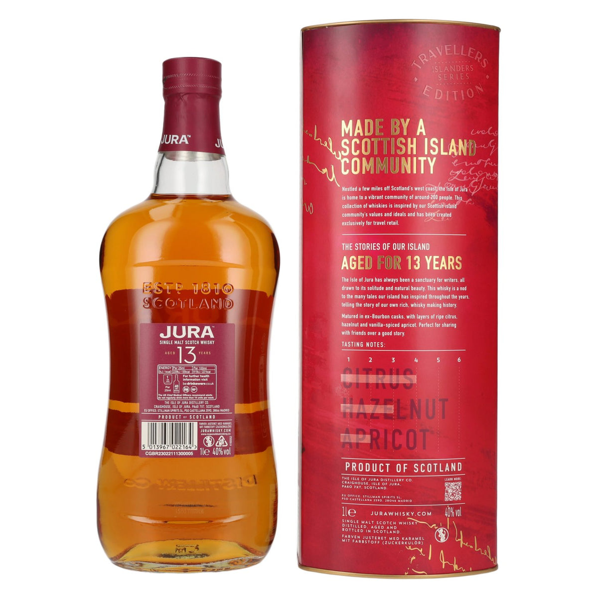 Jura 13 Years Old Single Malt Scotch Whisky 40% vol. 1 l in geschenkverpakking