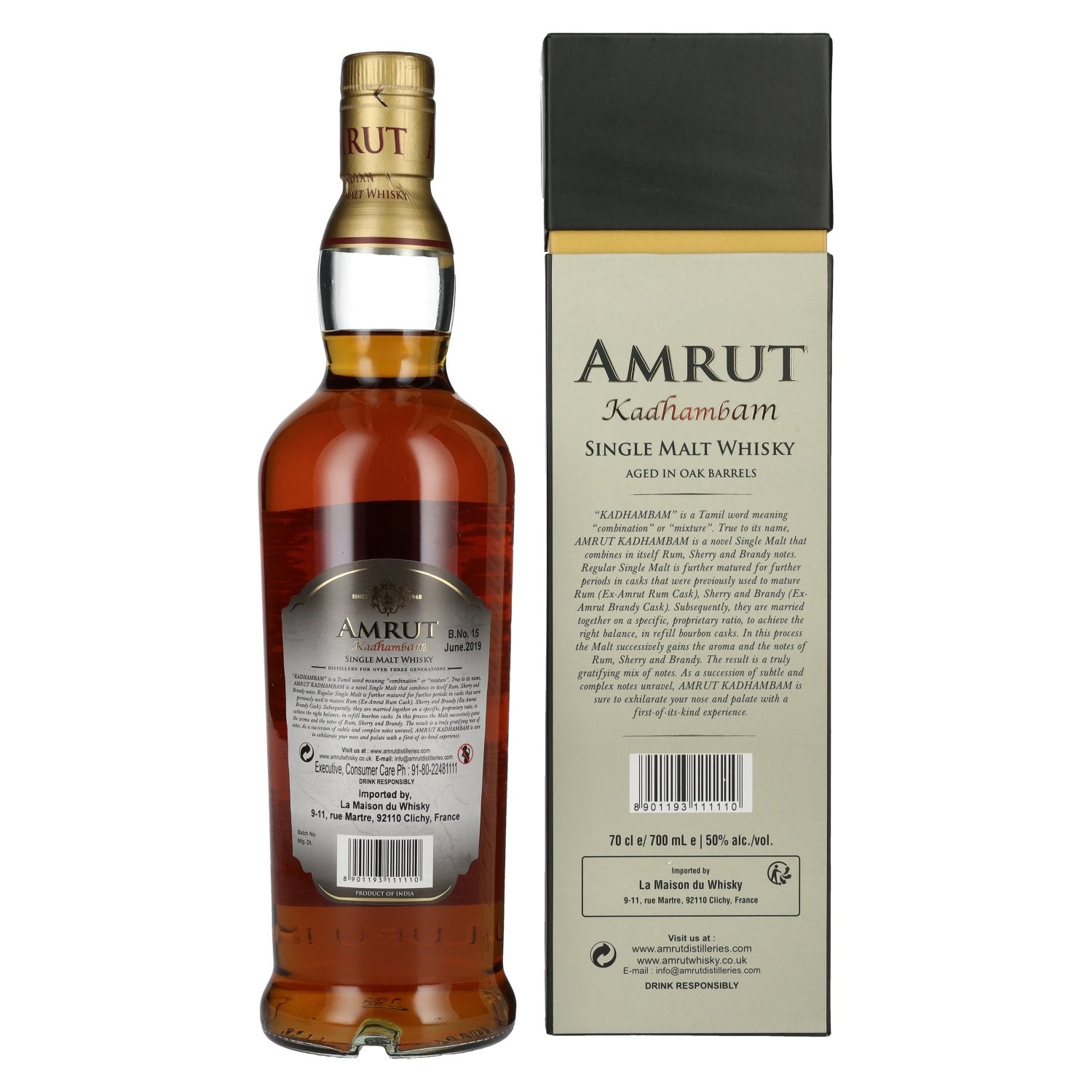 Amrut KADHAMBAM Single Malt Whisky 50% Vol. 0,7l in gift box