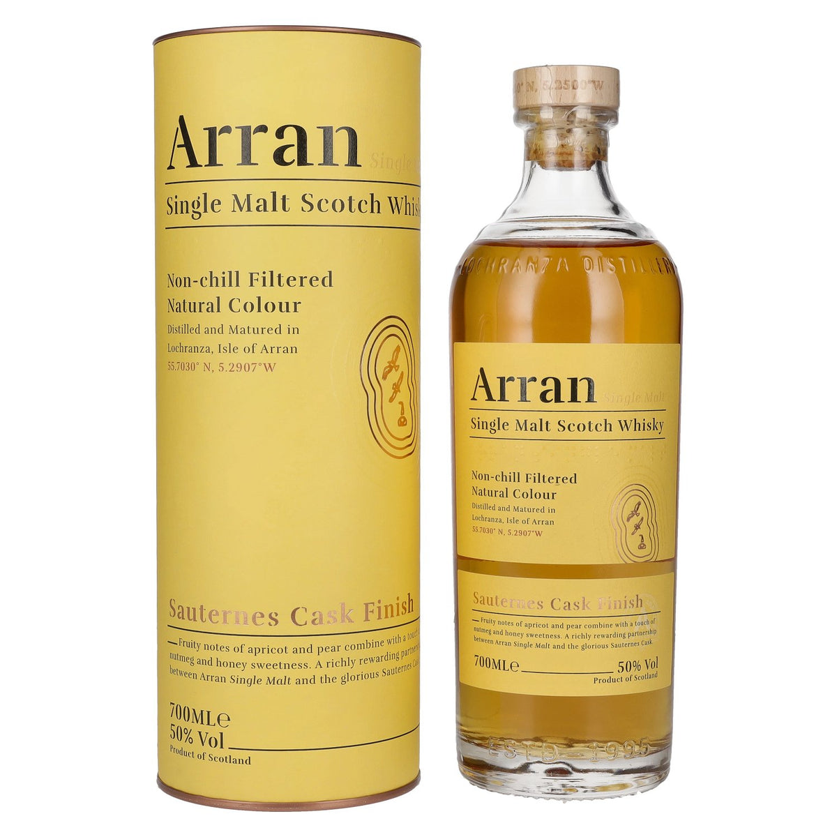 Arran Single Malt SAUTERNES CASK FINISH Single Malt Scotch Whisky 50% Vol. 0,7l in Geschenkbox