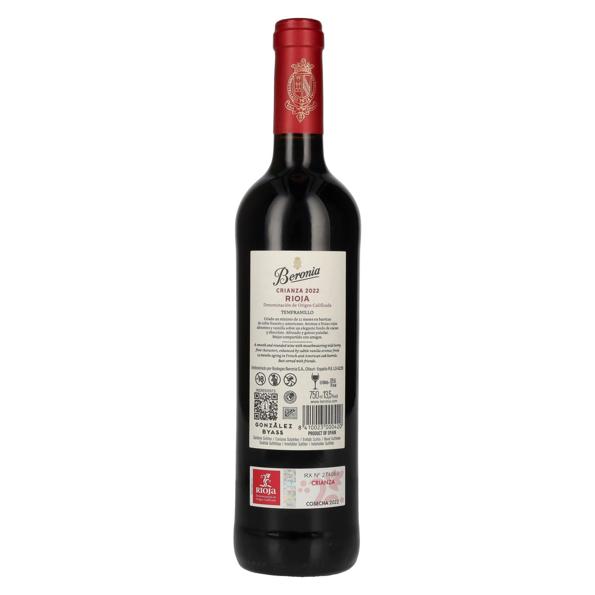 Beronia Crianza Rioja DOC 2022 13,5% Vol. 0,75l