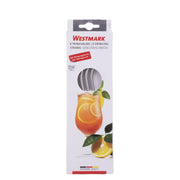 WESTMARK drinking straws stainless steel curved incl. cleaning brush 4 pieces