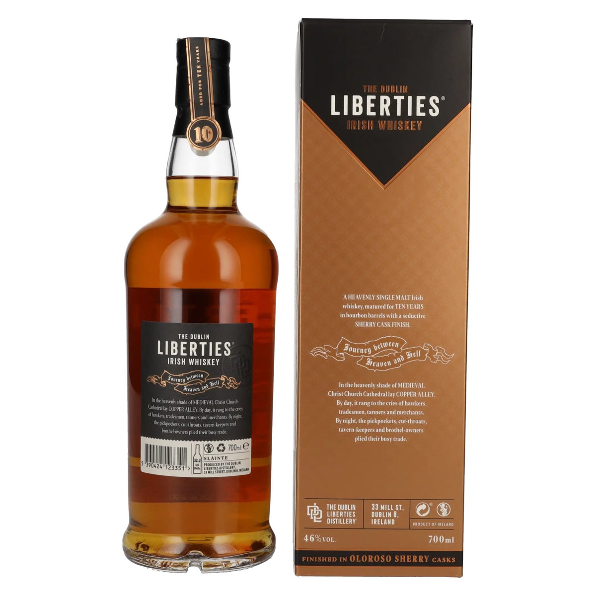 The Dublin LIBERTIES Copper Alley 10 Years Old Oloroso Sherry Cask Finish 46% Vol. 0,7l in Geschenkbox