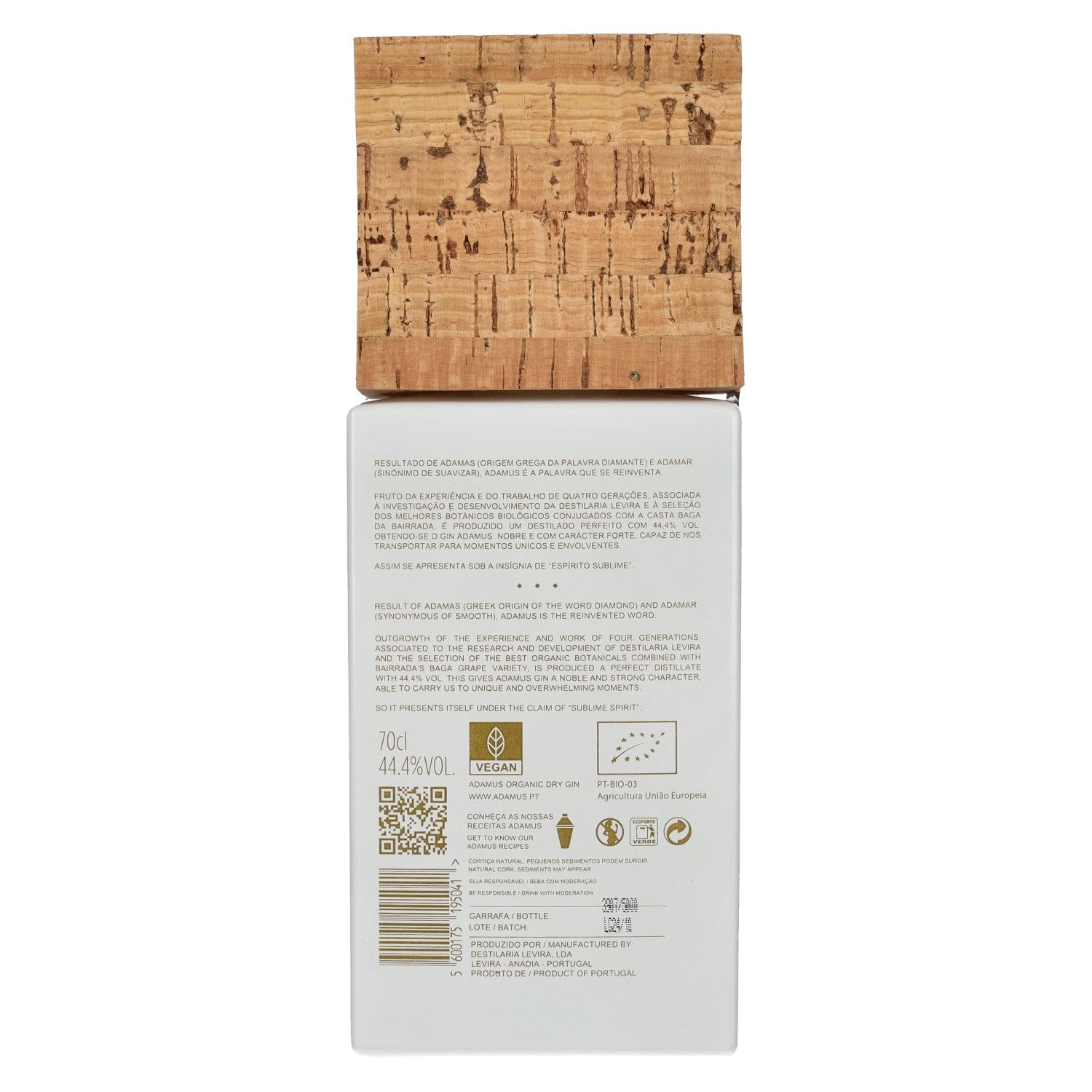 Adamus Dry Gin Organic Limited Edition 2020 44,4% Vol. 0,7l in Geschenkbox mit 2 Gläsern & Kork Untersetzer
