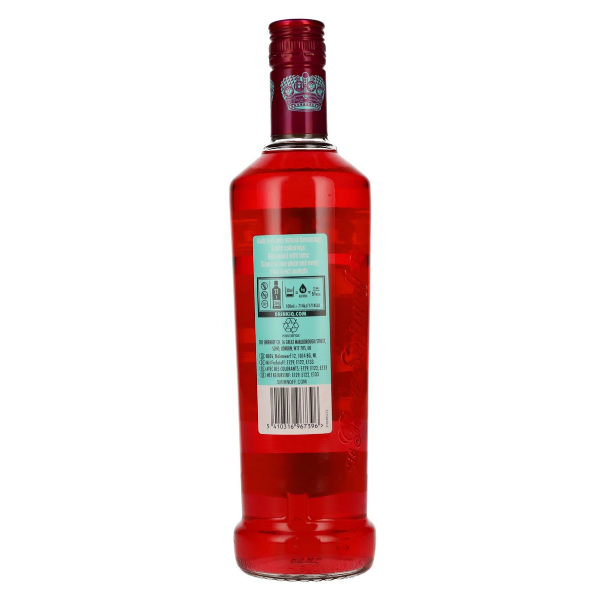 Smirnoff Vodka RASPBERRY CRUSH Spirit Drink 25% vol. 0,7 l