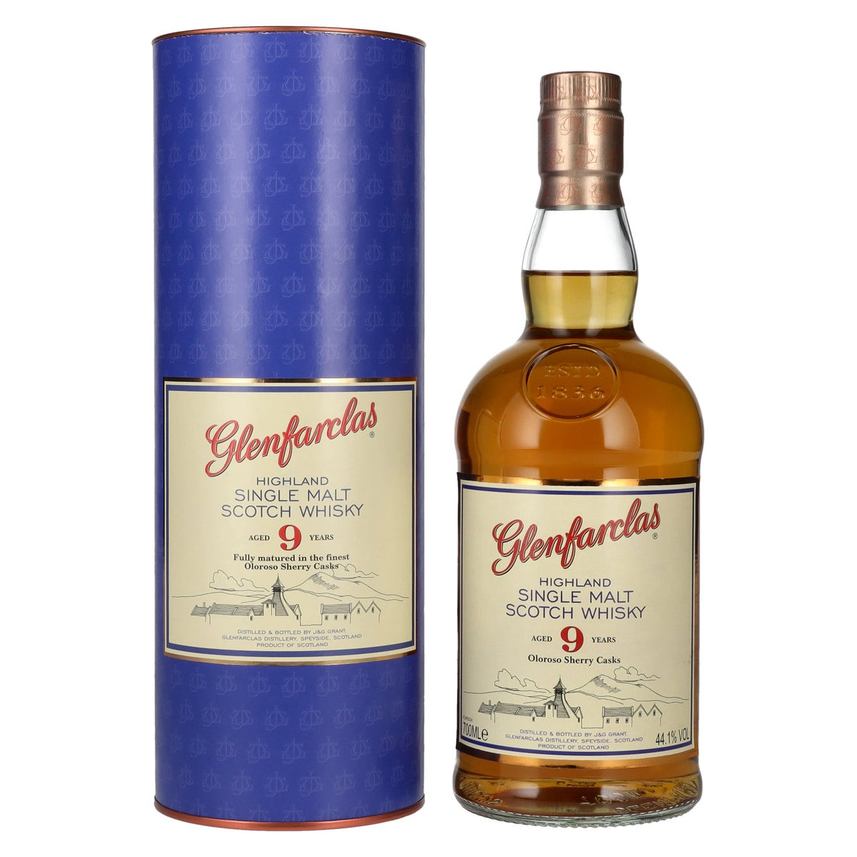 Glenfarclas 9 Years Old Oloroso Sherry Casks Highland Single Malt 44,1% Vol. 0,7l in Geschenkbox