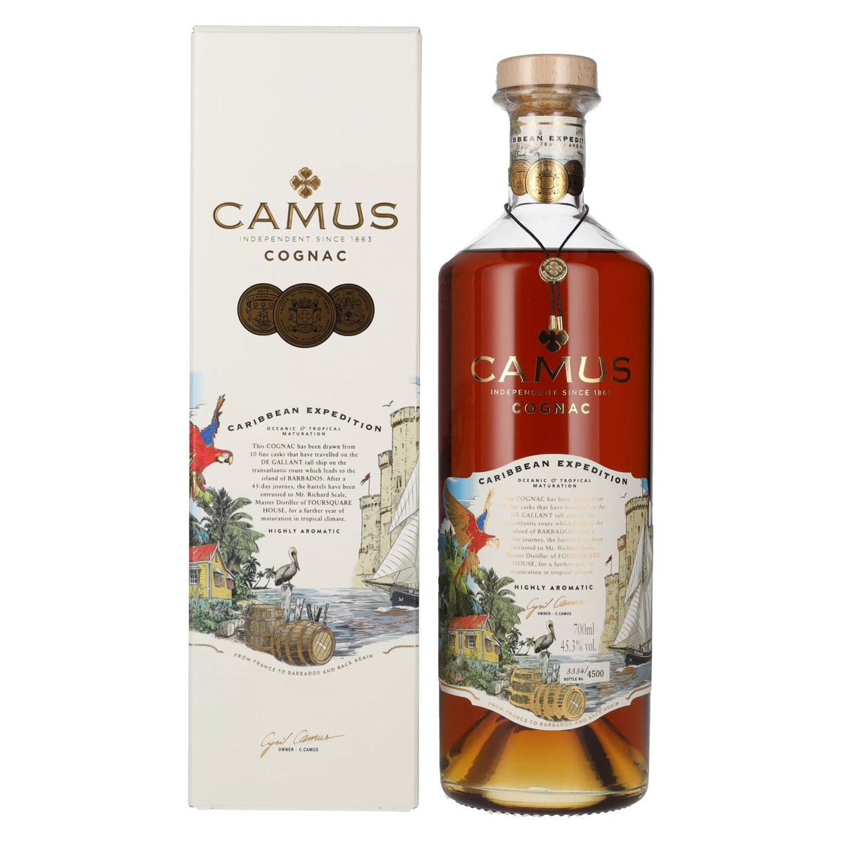 Camus CARIBBEAN EXPEDITION Cognac 45,3% vol. 0,7 l in geschenkverpakking