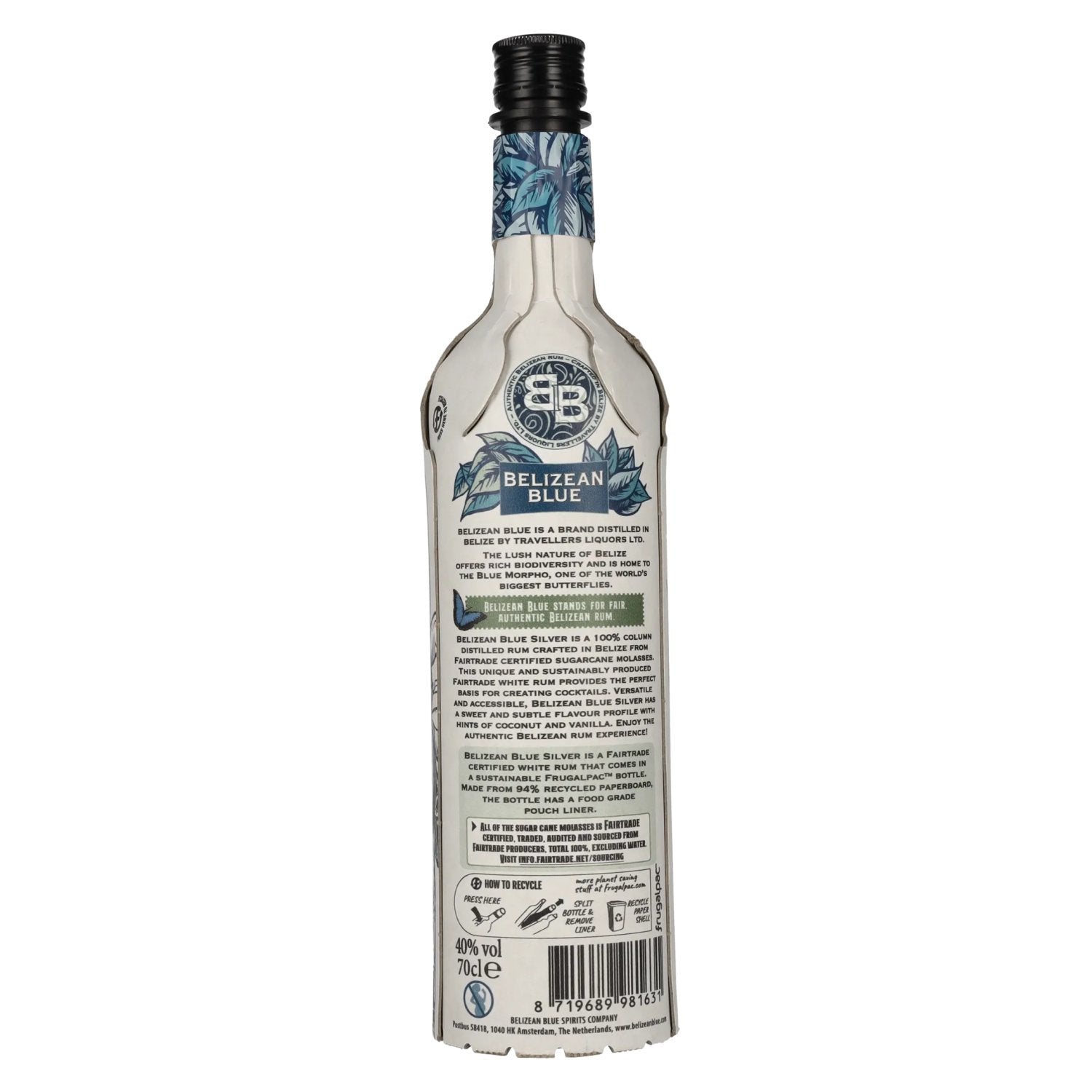 Belizean Blue SILVER Rum 40% vol. 0,7l