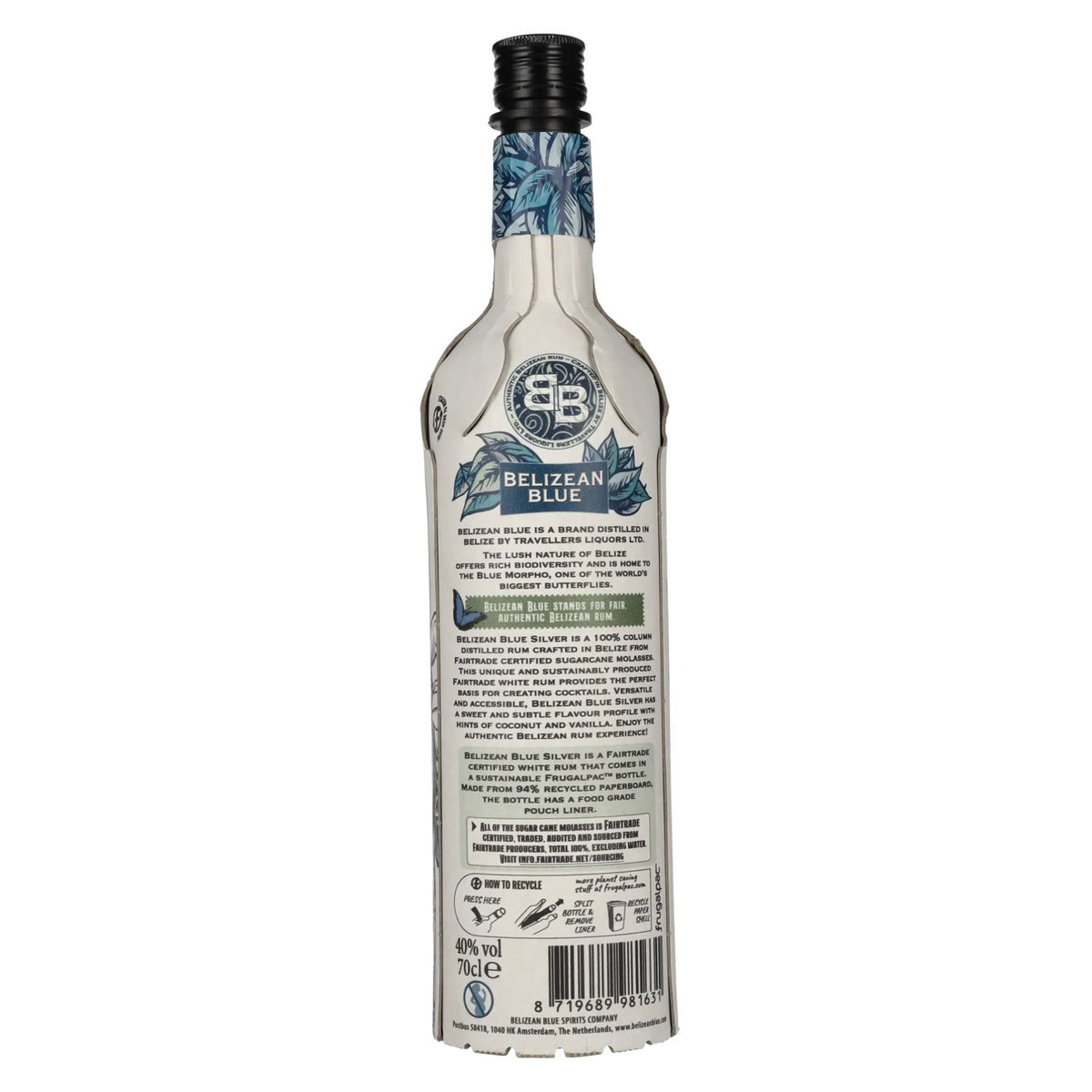 Belizean Blue SILVER Rum 40% vol. 0,7 l