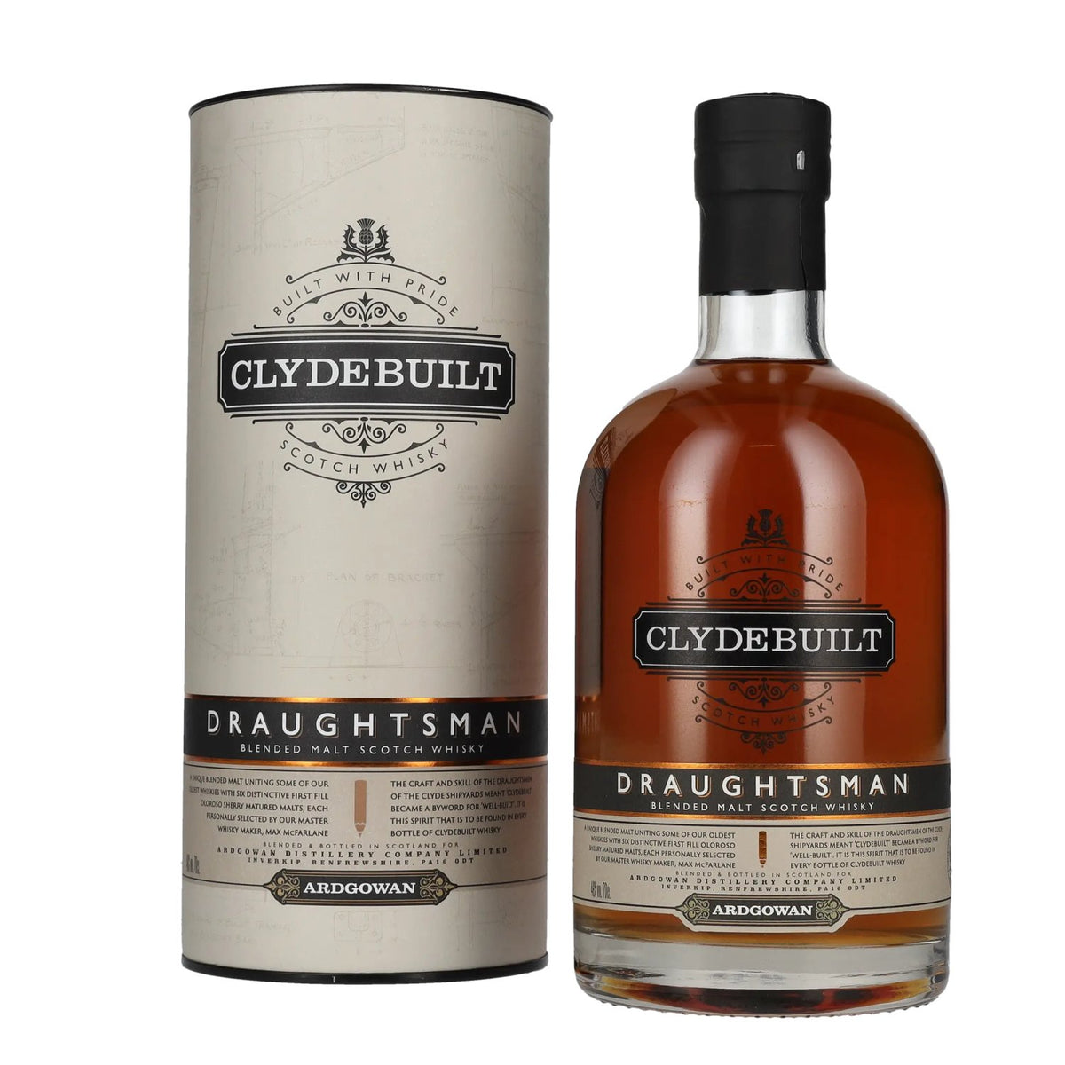 Ardgowan Clydebuilt DRAUGHTSMAN Blendend Malt Scotch Whisky 46% Vol. 0,7l in Geschenkbox