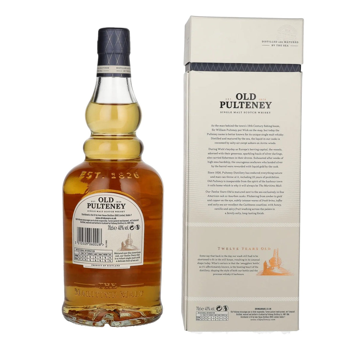 Old Pulteney 12 Years Old Single Malt Scotch Whisky 40% vol. 0,7 l in geschenkverpakking