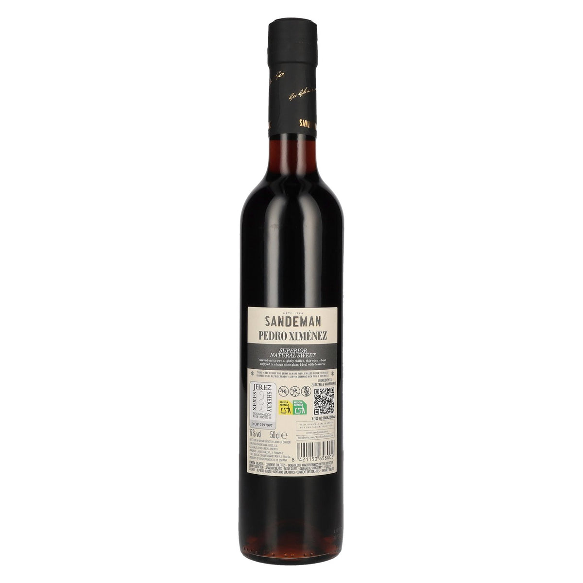 Sandeman PEDRO XIMÉNEZ Superior Natural Sweet Sherry Jerez 17% Vol. 0,5l