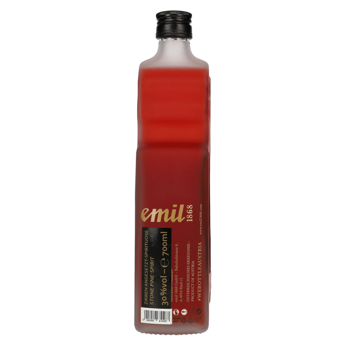 emil 1868 Swiss stone pine liqueur, 30% ABV, 0.7 l, Austrian bottle