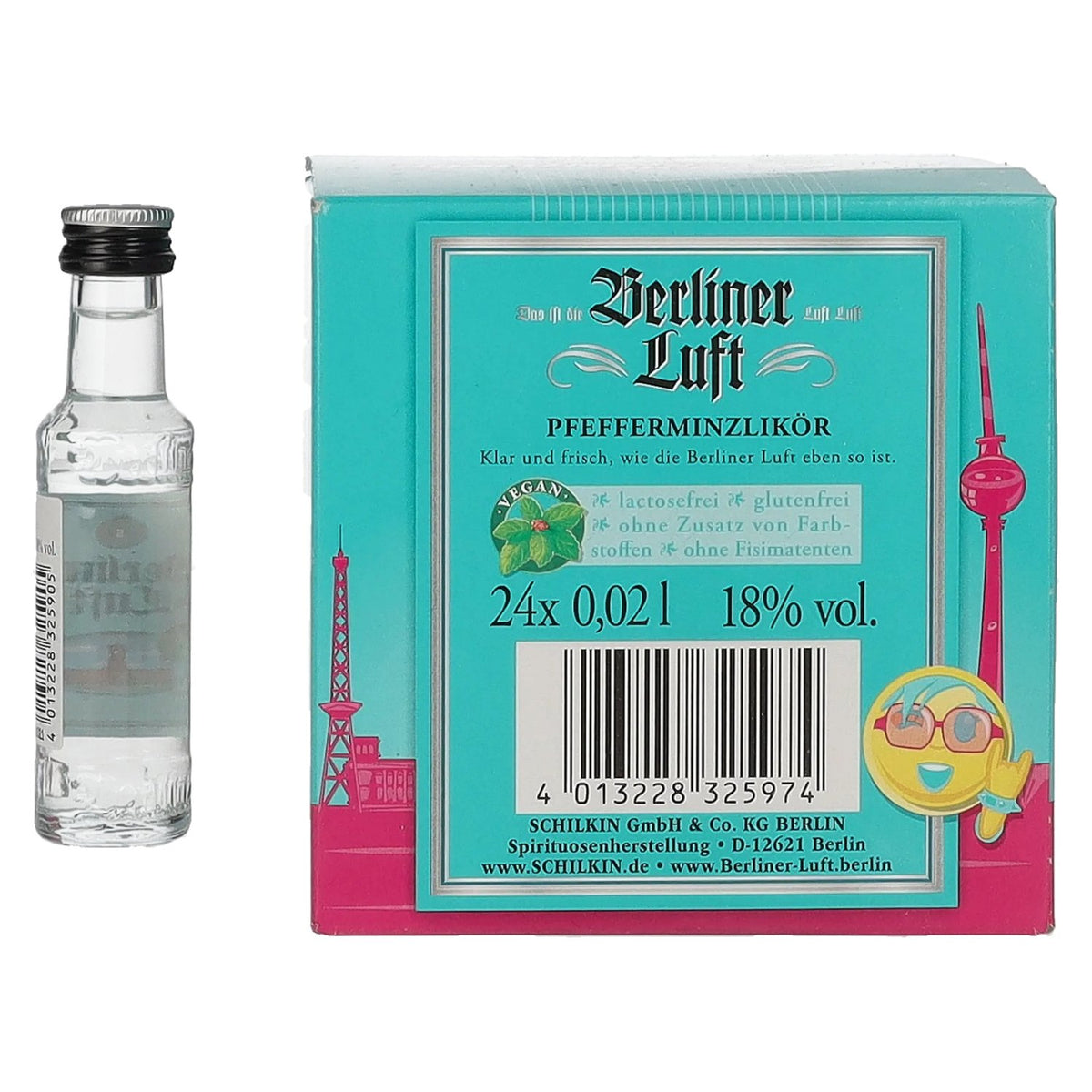 Berliner Luft DER FRISCHE Pfefferminzlikör 18% Vol. 24x0,02l
