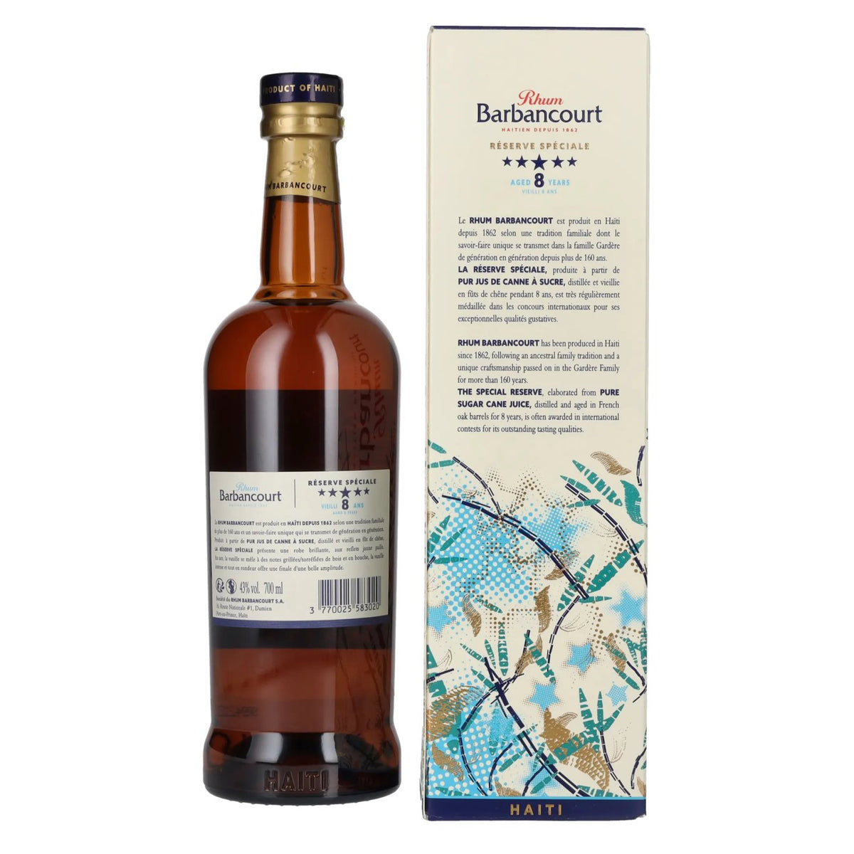 Barbancourt 8 Years Old Réserve Spéciale Haïti Rhum 43% Vol. 0,7l en boîte cadeau