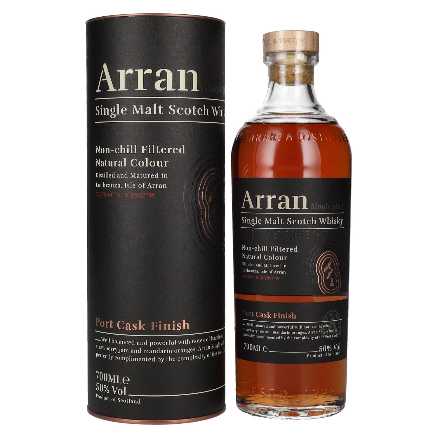Arran Single Malt PORT CASK FINISH Single Malt Scotch Whisky 50% Vol. 0,7l in Geschenkbox