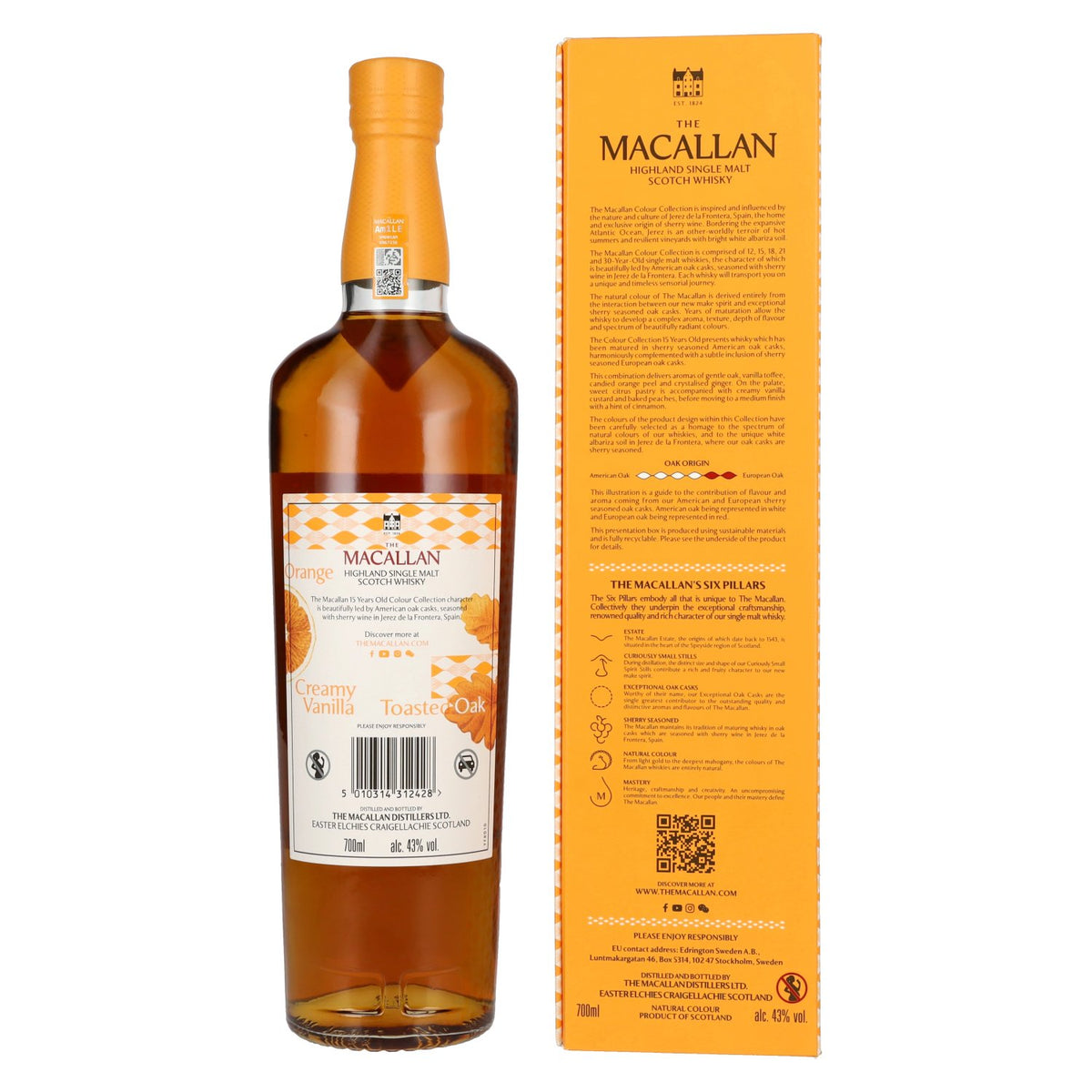 The Macallan 15 Years Old Colour Collection Highland Single Malt Scotch Whisky 43% Vol. 0,7l in Geschenkbox