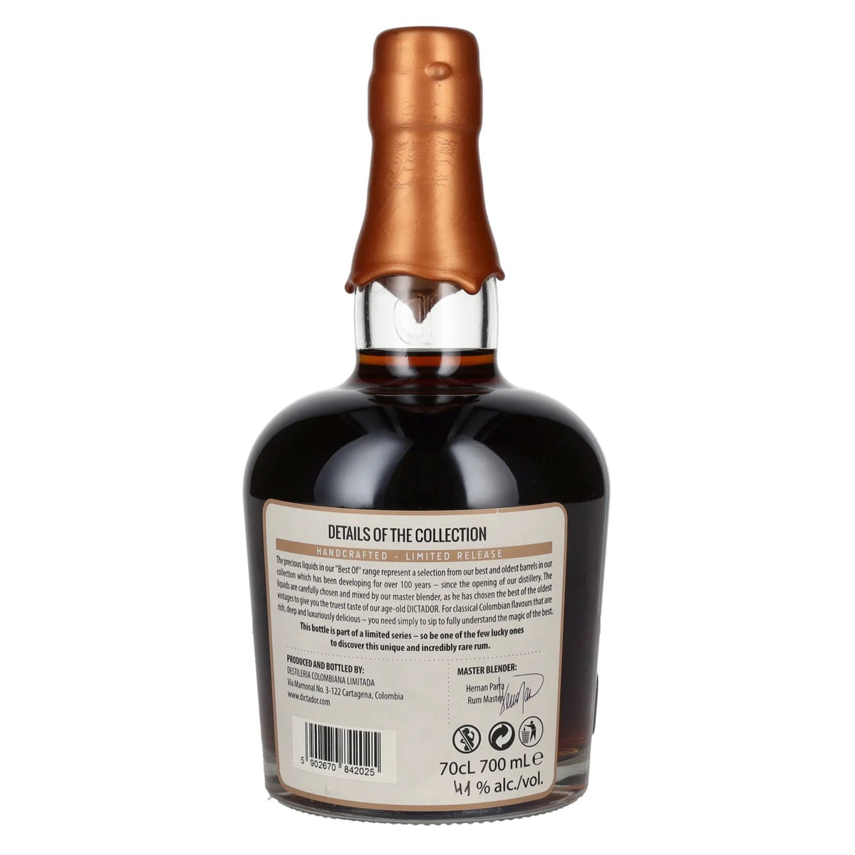 Dictador BEST OF 1980 APASIONADO Colombian Rum 37YO/260917/EX-P115 41% vol. 0.7 l