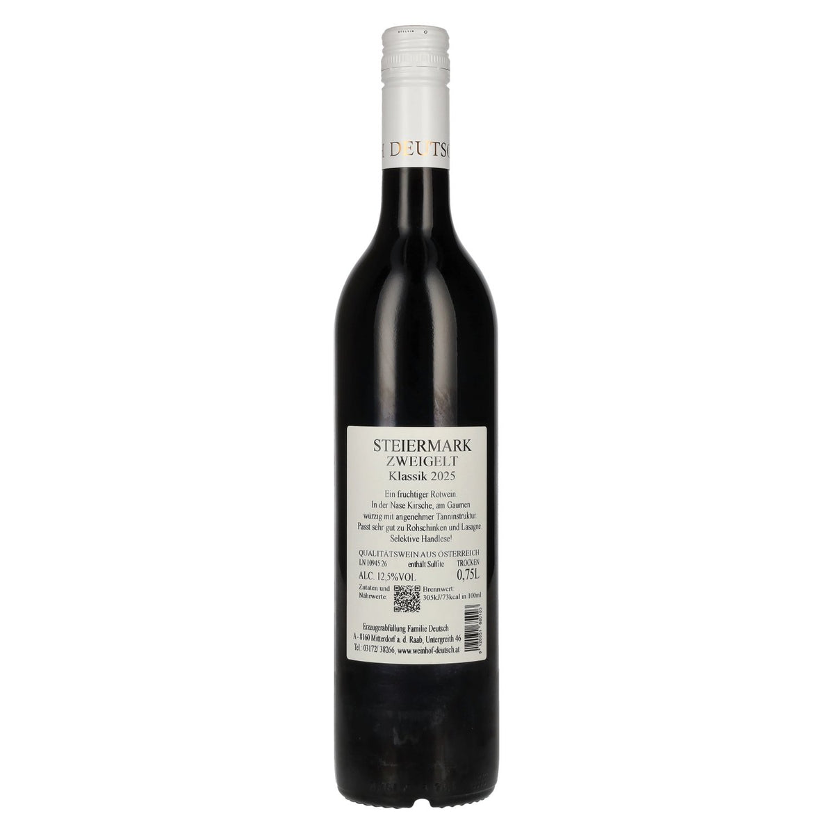 Duitse Zweigelt Klassik Stiermarken 2025 12,5% vol. 0,75 l