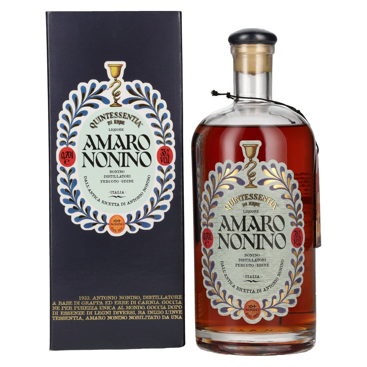 Amaro Nonino Quintessentia Di Erbe Liquore 35% vol. 0,7l en boîte cadeau