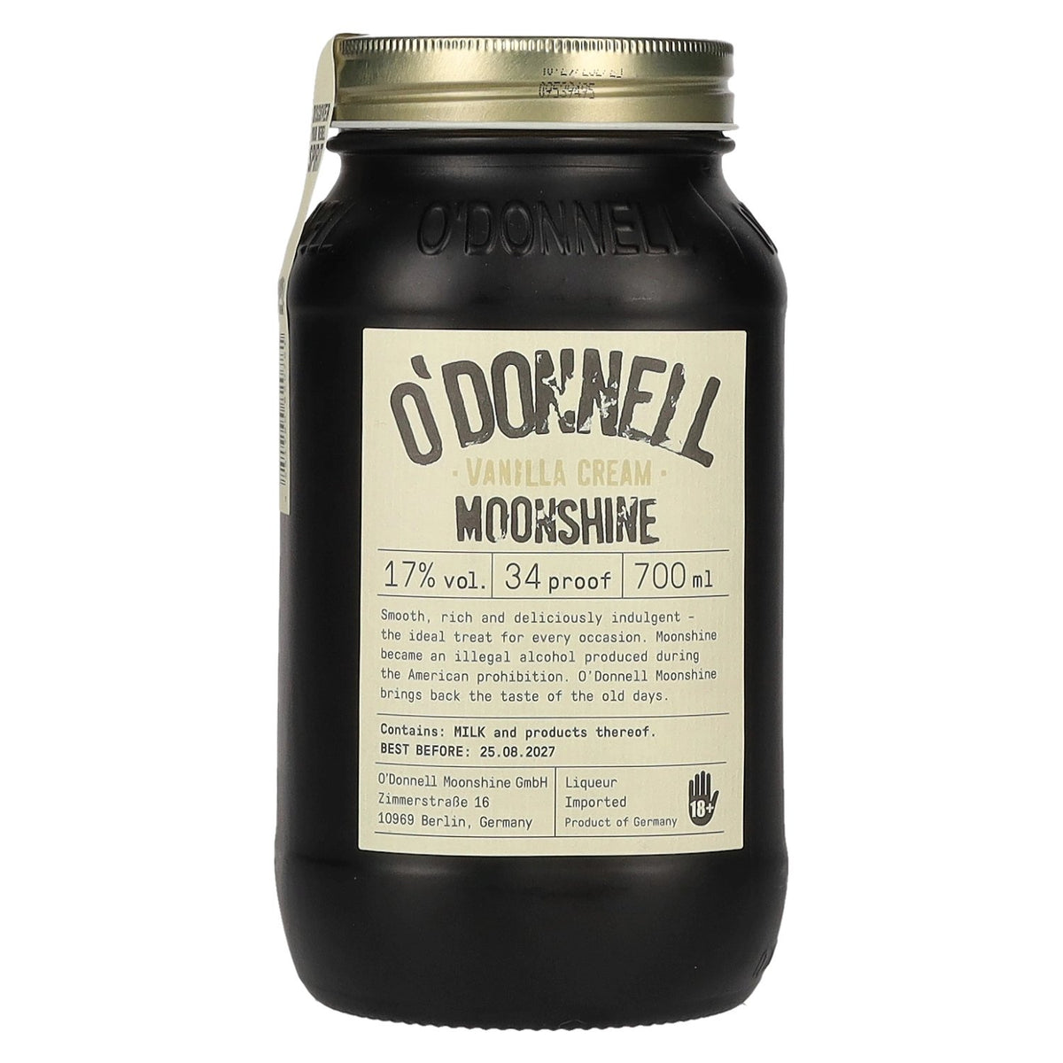 O'Donnell Moonshine VANILLA CREAM Liqueur 17% ABV 0.7 l