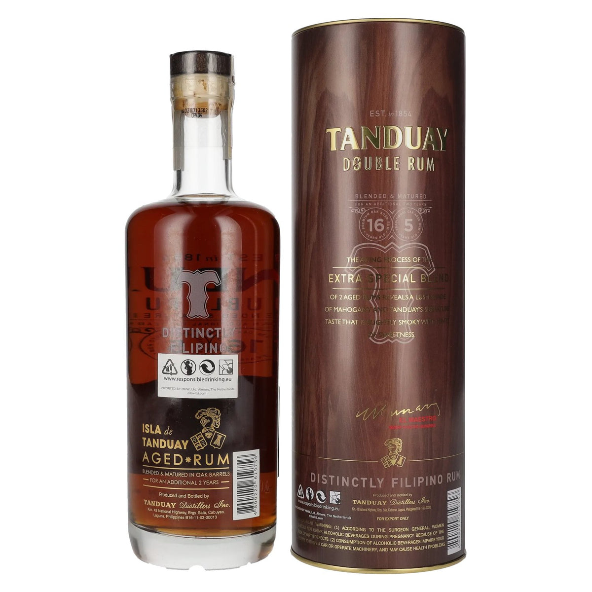 Tanduay Double Filipino Rum 40% vol. 0,7 l in blikken doos