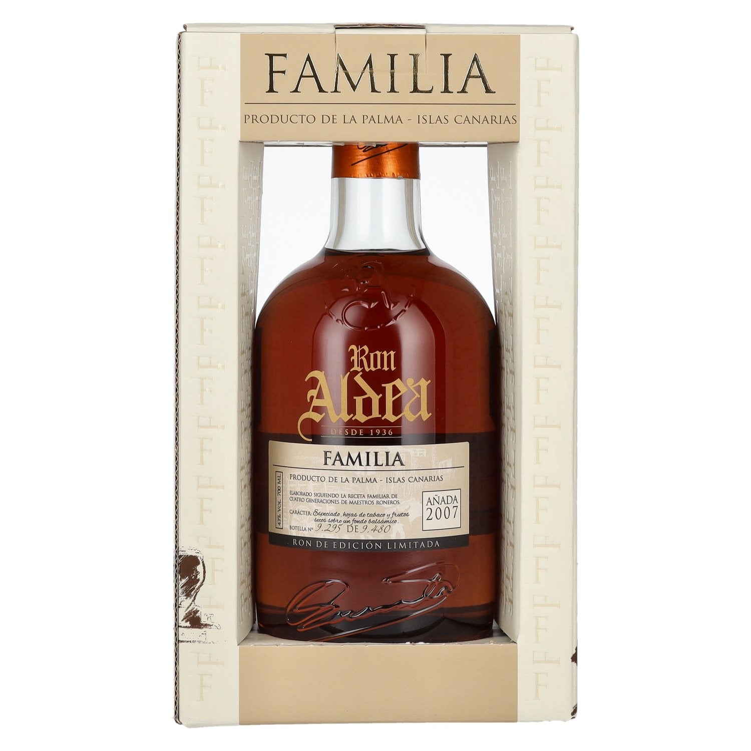Ron Aldea FAMILIA Edición Limitada Añada 2007 43% Vol. 0,7l in Geschenkbox