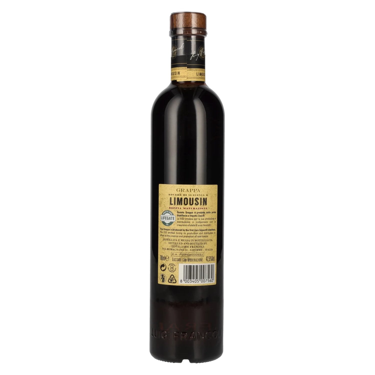 Luigi Francoli Grappa Rovere Di Slavonia &amp; LIMOUSIN 42,5% Vol. 0,7l