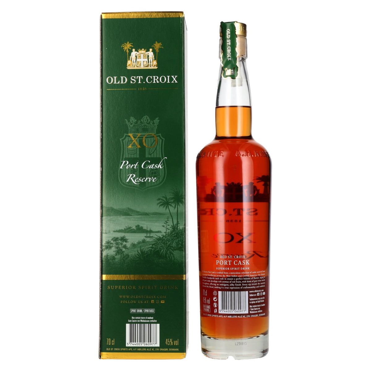 Old St. Croix A.H. Riise X.O. Reserve Port Cask Superior Spirit Drink 45% Vol. 0,7l in gift box