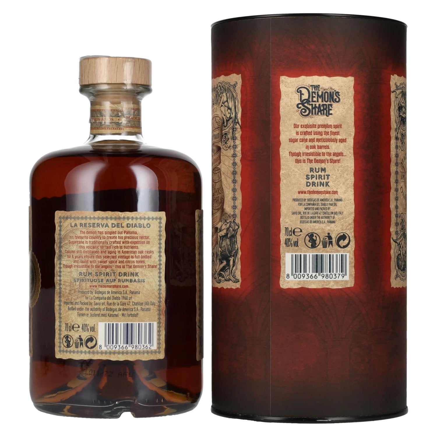 The Demon's Share 6 Years Old Spirit Drink 40% Vol. 0,7l in gift box