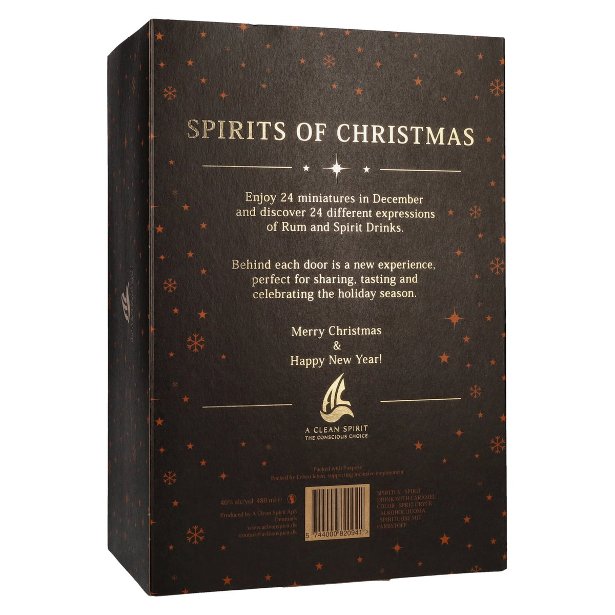 Spirits of Christmas : rhum et spiritueux, 40 % vol., calendrier de l'Avent 24 x 0,02 l