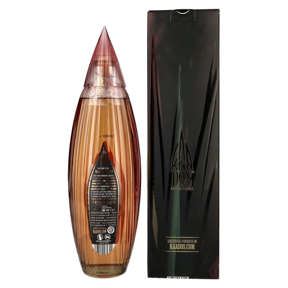 Kaa Dos Selection Biologische Tequila BLANCO ROSADO 100% Puro de Agave Azul 40% Vol. 0,7l in geschenkverpakking