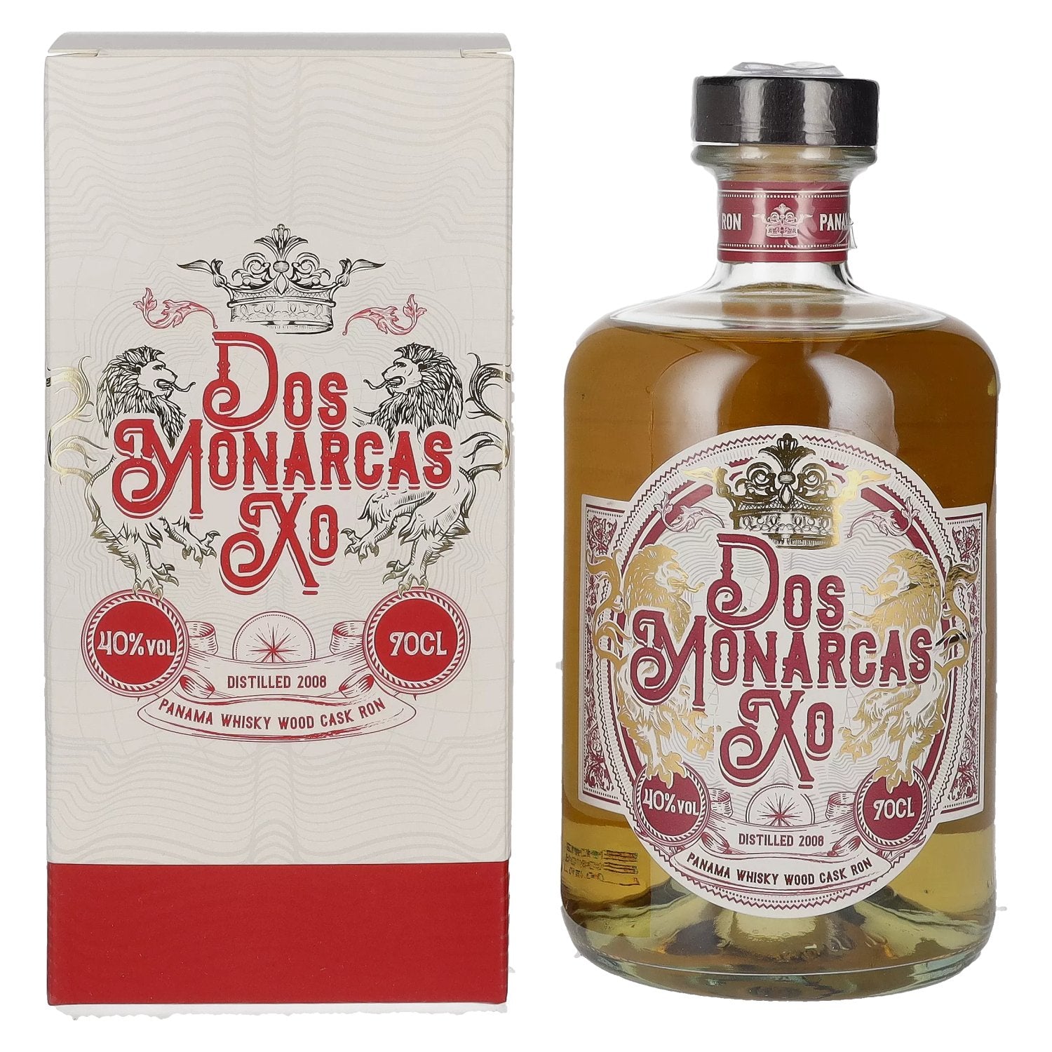 Dos Monarcas XO Panama Whisky Wood Cask Finish Ron 40% vol. 0,7l en boîte cadeau