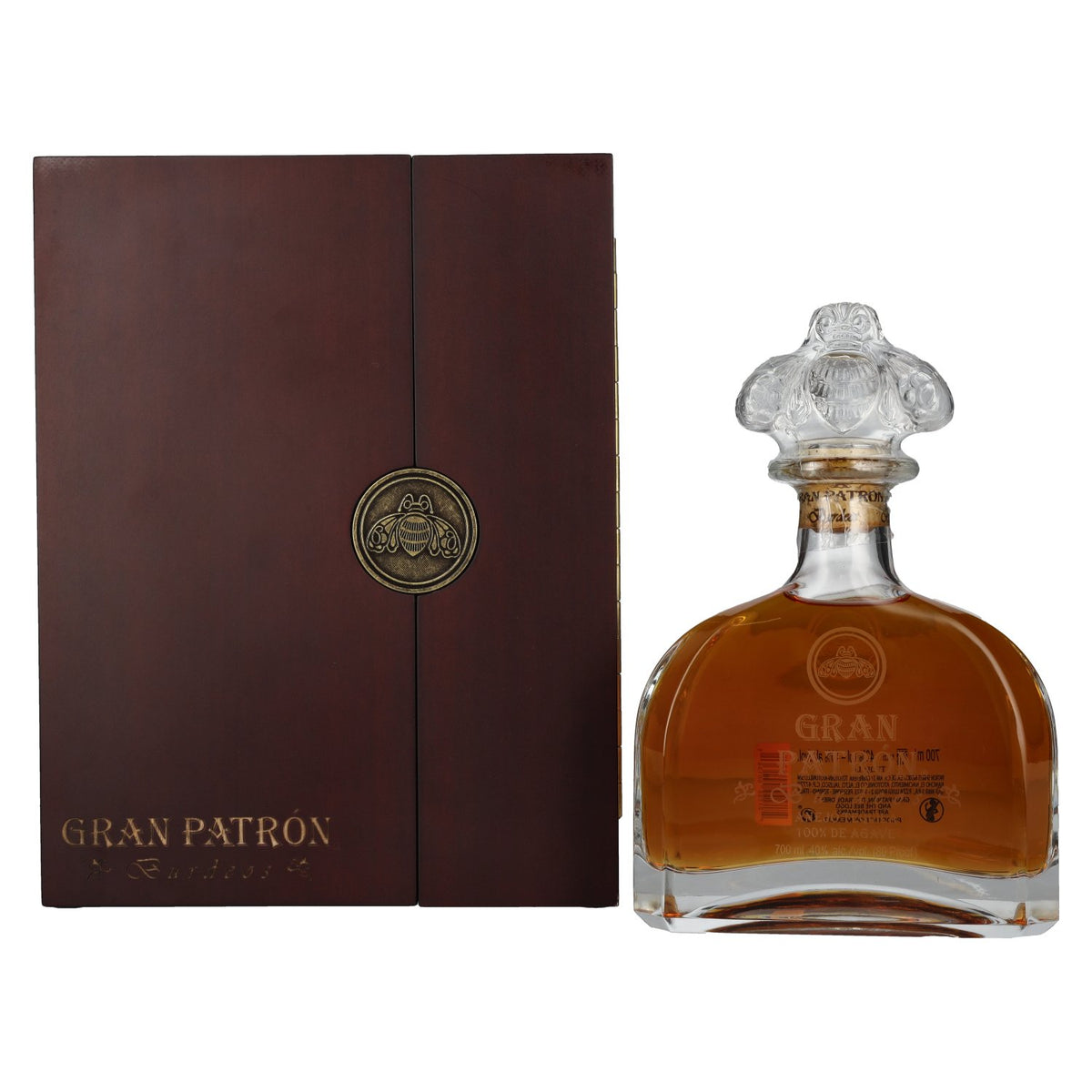 Tequila Patrón BURDEOS Añejo 100 % d'agave, 40 % vol., 0,7 l, dans un coffret en bois