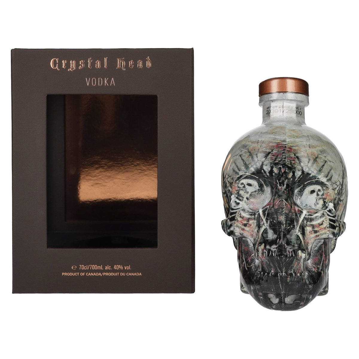 Crystal Head Wodka John Alexander Artist Series 40% Vol. 0,7l in geschenkverpakking