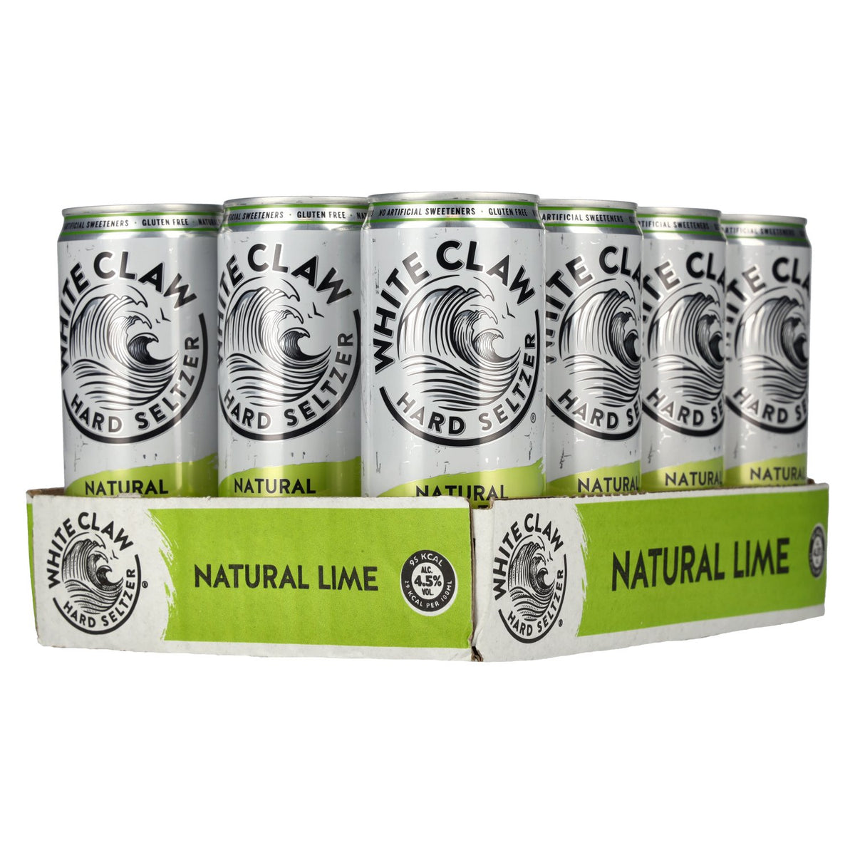 White Claw Hard Seltzer Natural Lime 4.5% ABV 12 x 0.33 l tins (deposit required)