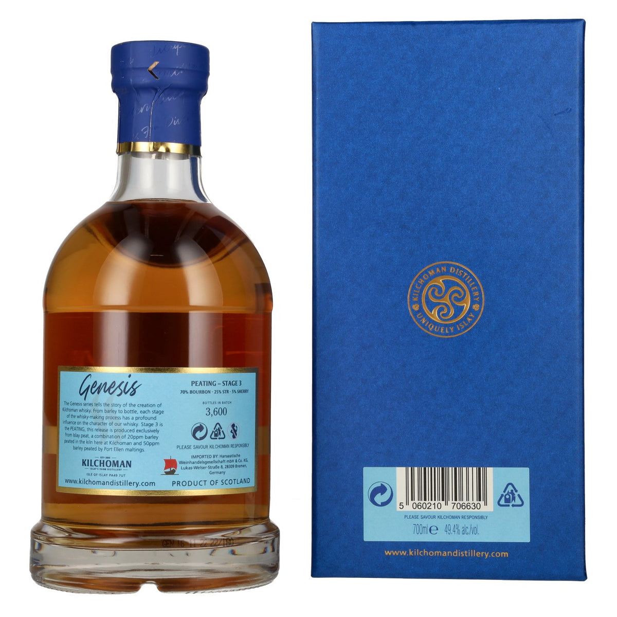 Kilchoman GENESIS PEATING Stage 3 49,4 % vol. 0,7 l dans un coffret cadeau