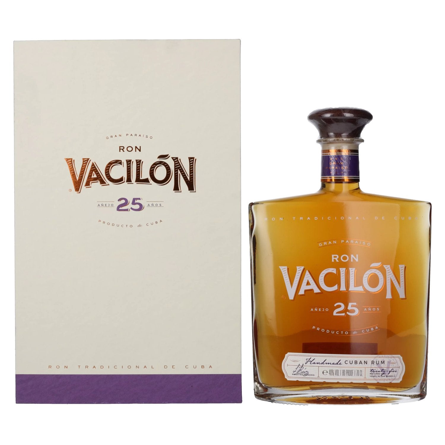 Ron Vacilón GRAN PARAÍSO Añejo 25 Años 40% Vol. 0,7l in geschenkverpakking