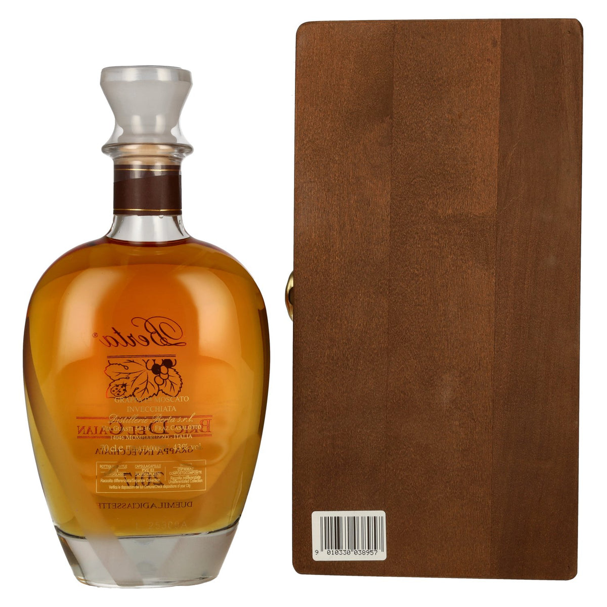 Berta Bric del Gaian Grappa di Moscato Invecchiata 2017 43 % vol. 0,7 l dans un coffret en bois